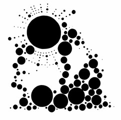 Abstract geometric pattern black and white graphics. Illustration for design of a seamless pattern with texture. Geometric shapes monochrome minimalism art. hand drawn digital ornament	