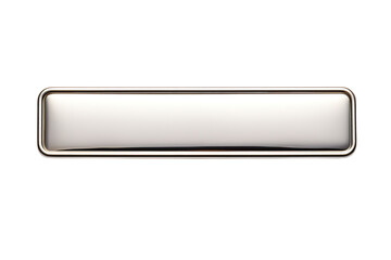 A Polished Silver Rectangular Plate With Beveled Edges on a Clear PNG or White Background.