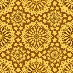 Fototapeta premium seamless pattern of Chinese medallions with auspicious symbols and traditional patterns, Generative AI