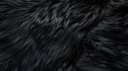 Smooth and luxurious black fur texture background, exuding elegance and sophistication