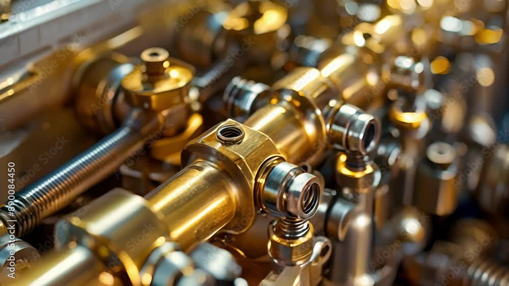 Poster the inner workings of a fuel injector displaying the delicate and precise mechanisms responsible for