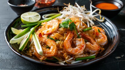 The national cuisine of Thailand. Pad thai.