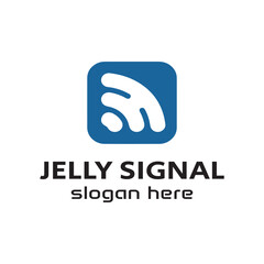 Jelly nuanced wireless signal symbol logo, Inspiration logo design template