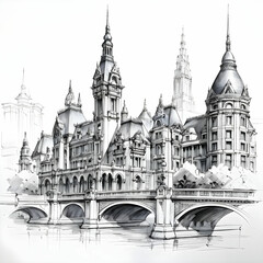 Sketch of a building