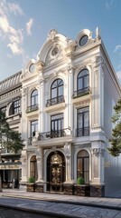 Obraz premium Timeless Elegance. Classic architecture harmoniously blends with modern elements in this stunning building