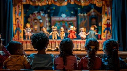 Captivating Puppet Theater Enchants Young Audience with Colorful Characters and Engaging Stories