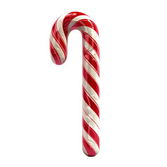 Obraz premium Festive Candy Cane with Red and White Stripes Against a Black Background