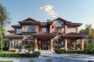 Fototapeta premium Cozy Family Home. Spacious living for a harmonious family life concept