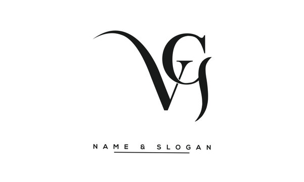 GV, VG, G, V Abstract Letters Logo Monogram