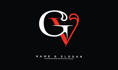 GV, VG, G, V Abstract Letters Logo Monogram