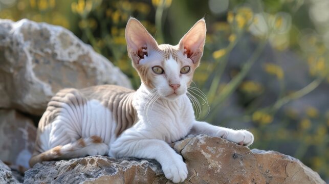 Cornish Rex: Sporting a soft, curly coat and large ears, Cornish Rexes are both playful and loving. They seek attention and relish being at the center of their owner's attention.
