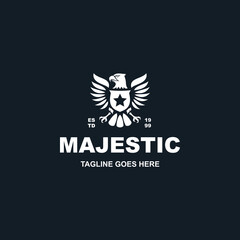 Simple and modern majestic eagle crest logo design vector