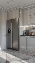 Sleek and Modern Kitchen. Contemporary design with state-of-the-art appliances