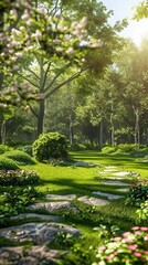 Tranquil Oasis. Harmonious garden landscape concept