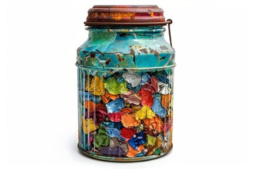 Conceptual recycle illustration on white background created with generative AI