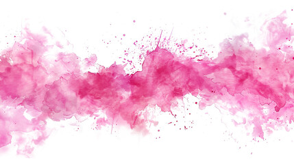 Obraz premium Pink Watercolor Paint Brush Strokes on Transparent Background PNG - Banner Line Water Color Smoke Fog Grunge 