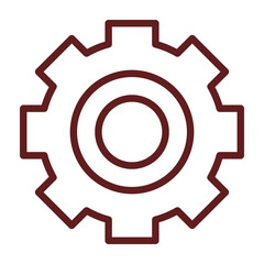 Settings Vector Line Maroon Icon Design