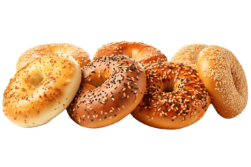 The Towering Bagel Cascade on White or PNG Transparent Background.
