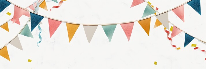 Fototapeta premium Colorful Party Bunting and Streamers