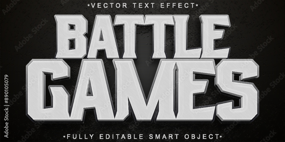 Poster war battle games vector fully editable smart object text effect