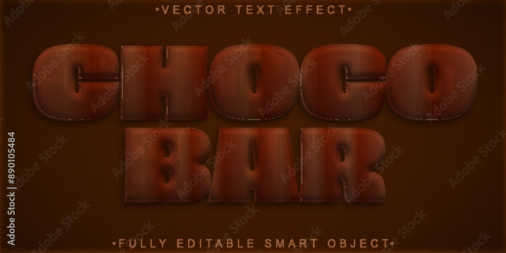 Aufkleber cartoon brown choco bar vector fully editable smart object text effect