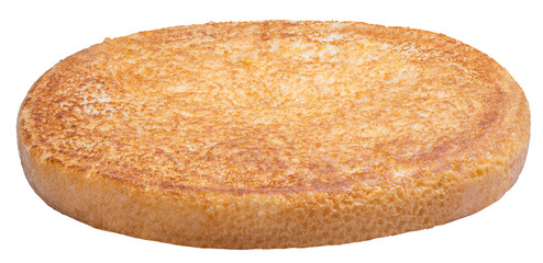 Bottom of hamburger bread bun isolated on white background. The freshly baked hamberger bun isolate on white PNG File.