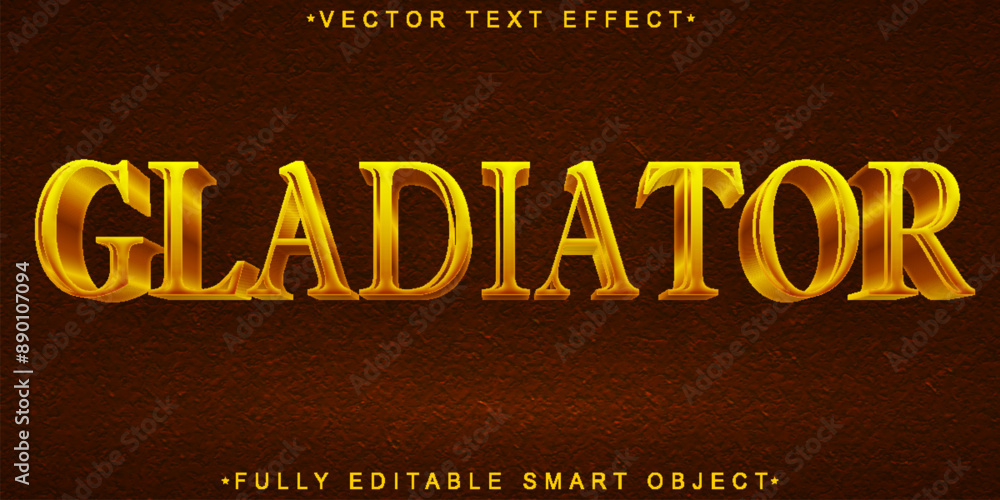 Poster orange history warrior gladiator vector fully editable smart object text effect
