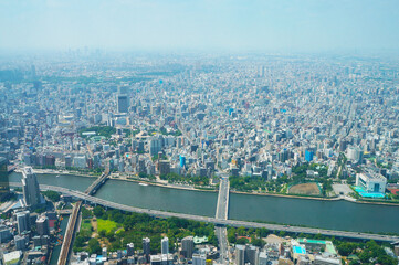 Obraz premium 上空から見た都会