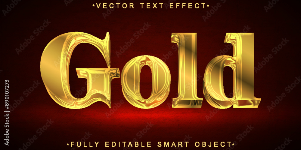 Aufkleber luxury gold vector fully editable smart object text effect
