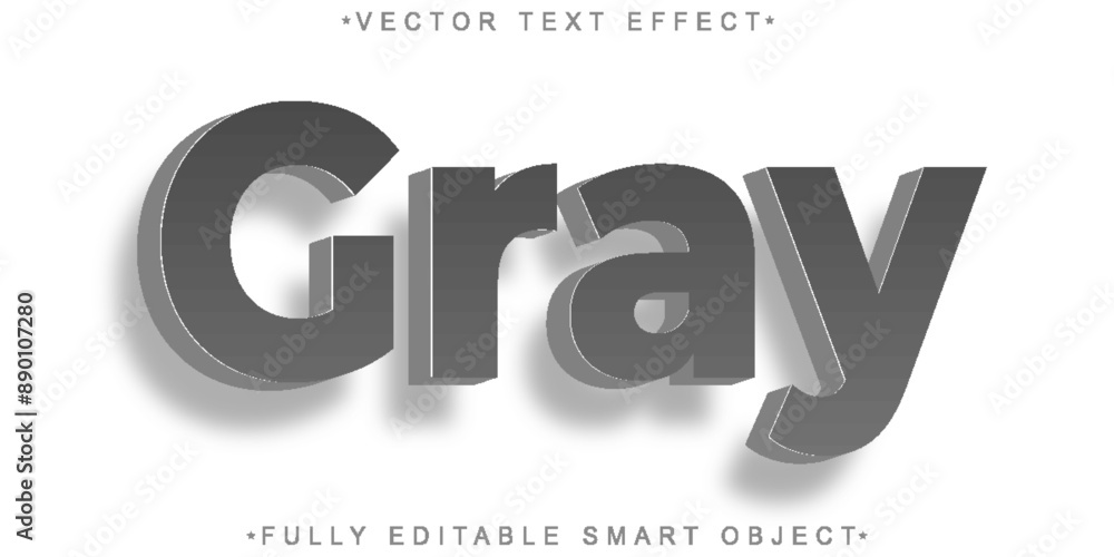 Poster gray vector fully editable smart object text effect