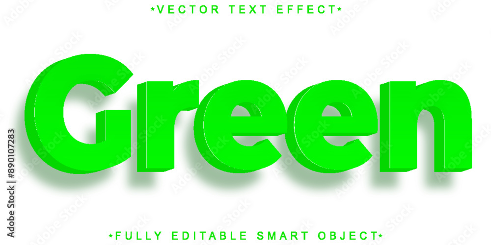Aufkleber cartoon green vector fully editable smart object text effect