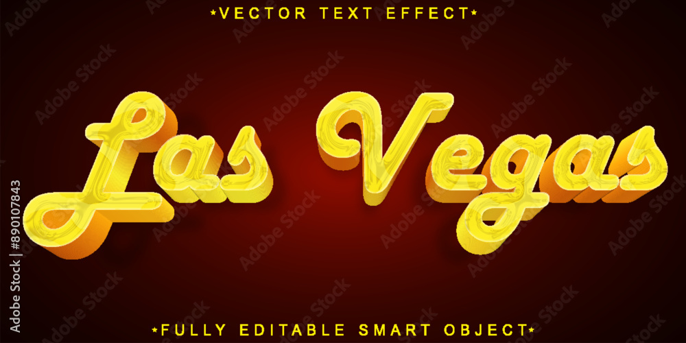 Poster vintage las vegas vector fully editable smart object text effect