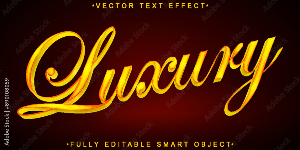 Poster luxury golden vector fully editable smart object text effect