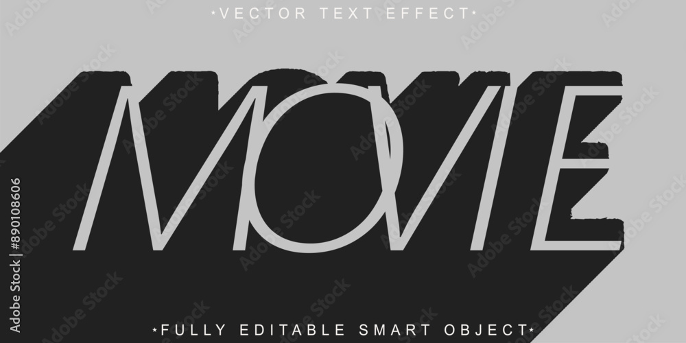 Aufkleber old movie vintage worn vector fully editable smart object text effect