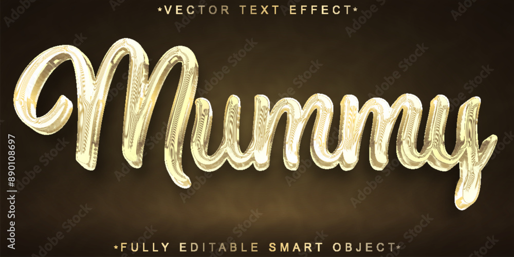 Poster cream mummy vector fully editable smart object text effect