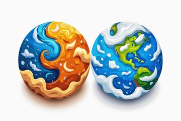 Abstract colorful orbs dynamic and vibrant design detailed and imaginative artwork