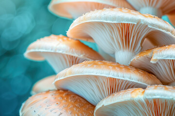 Delicate Mushroom Cluster in Dawn Light