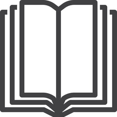 Simple vector book outline icon on white background