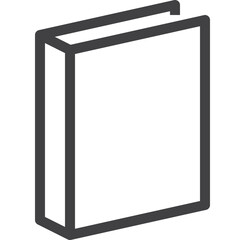 Fototapeta premium Simple vector book outline icon on white background