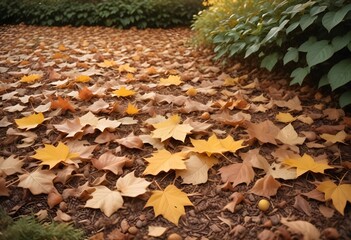 scattered fallen leaves