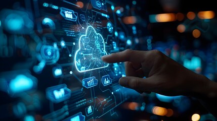 Hands Interacting with Transparent Cloud Computing Interface