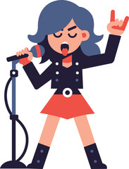 Young Girl Rock Star Singer Vocalist Musician