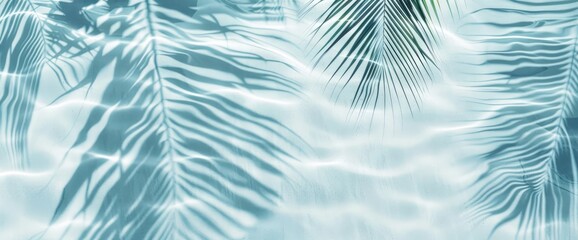 Peaceful Water Ripples with Palm Leaves