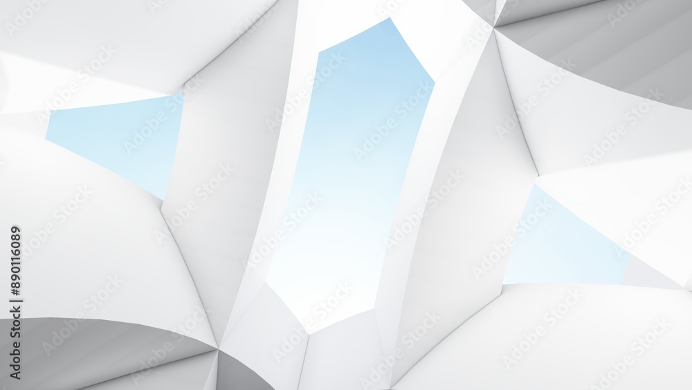 Aufkleber abstract white background curved pattern in design 3d render
