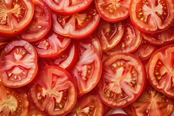 Fresh Sliced Tomatoes in Morning Light