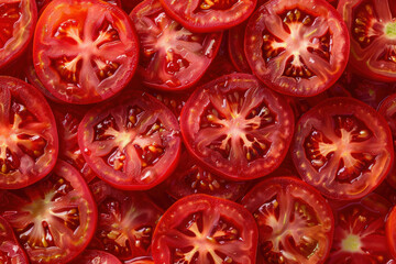 Freshly Sliced Tomatoes Close-Up