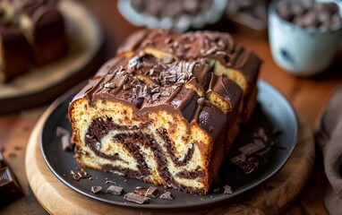 Chocolate and vanilla marble cake.