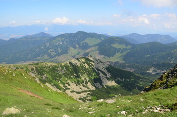 Obraz premium Stunning Summer View from Chopok Peak in the Low Tatras, Slovakia