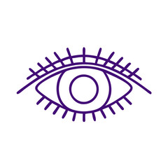 Fototapeta premium fake lashes Outline Icon with Drop Symbol, Minimalist Purple Vector Design