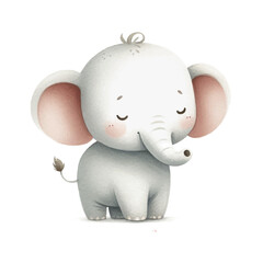 Obraz premium cute elephant watercolor isolated background